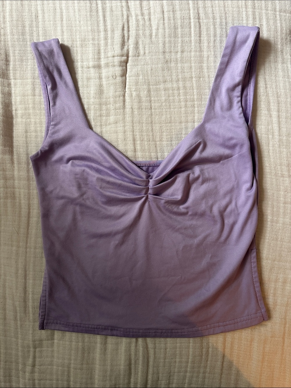 Women's Lavender Ruched Front Tank Top